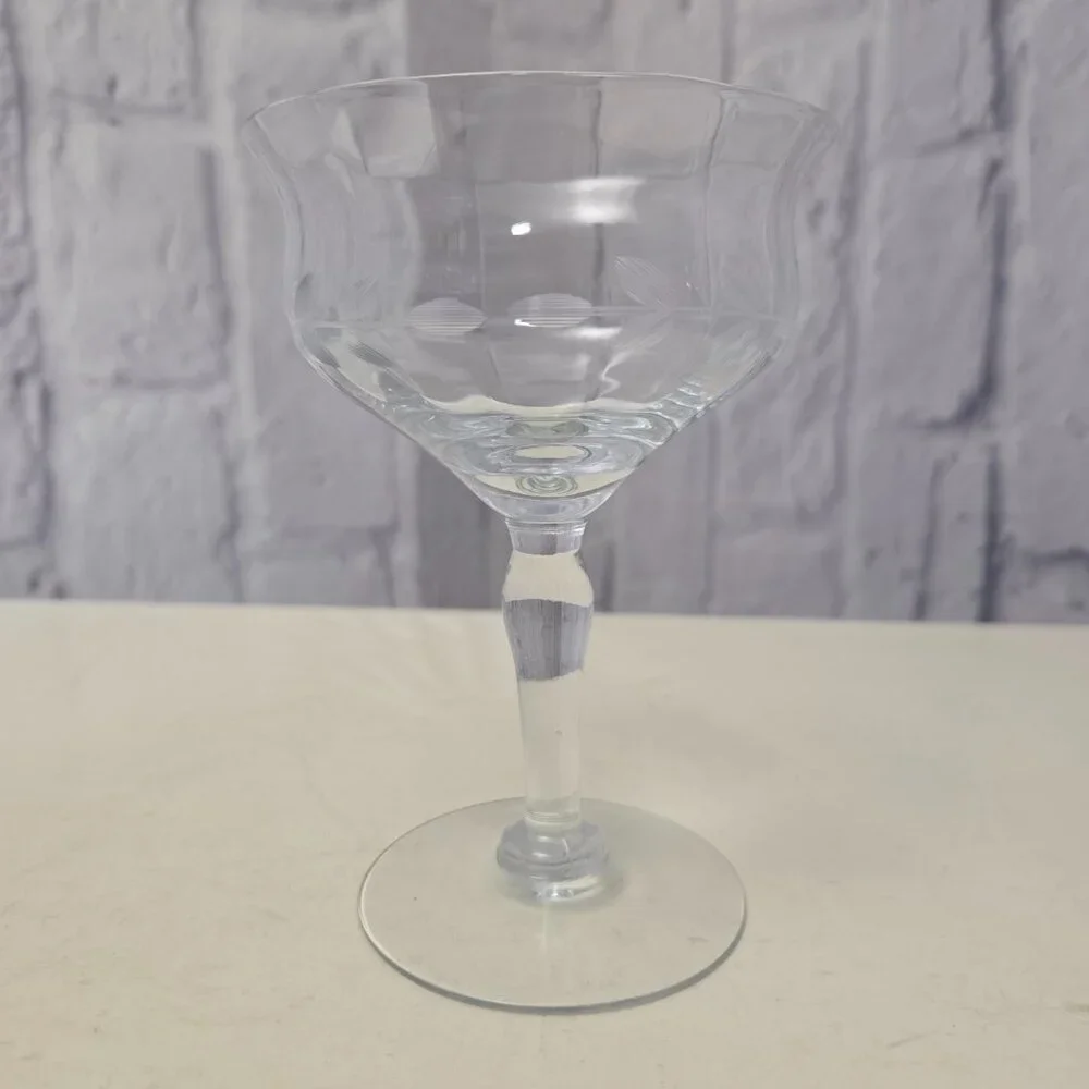 Unbranded Vintage Hand Etched Stemware Wine Glass